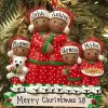 African American Pajama Family Of 5 Personalized Christmas Ornament