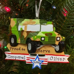 Armed Forces Military Humvee Personalized Christmas Ornament OR1395