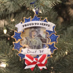 Armed Forces Military Picture Frame Personalized Christmas Ornament