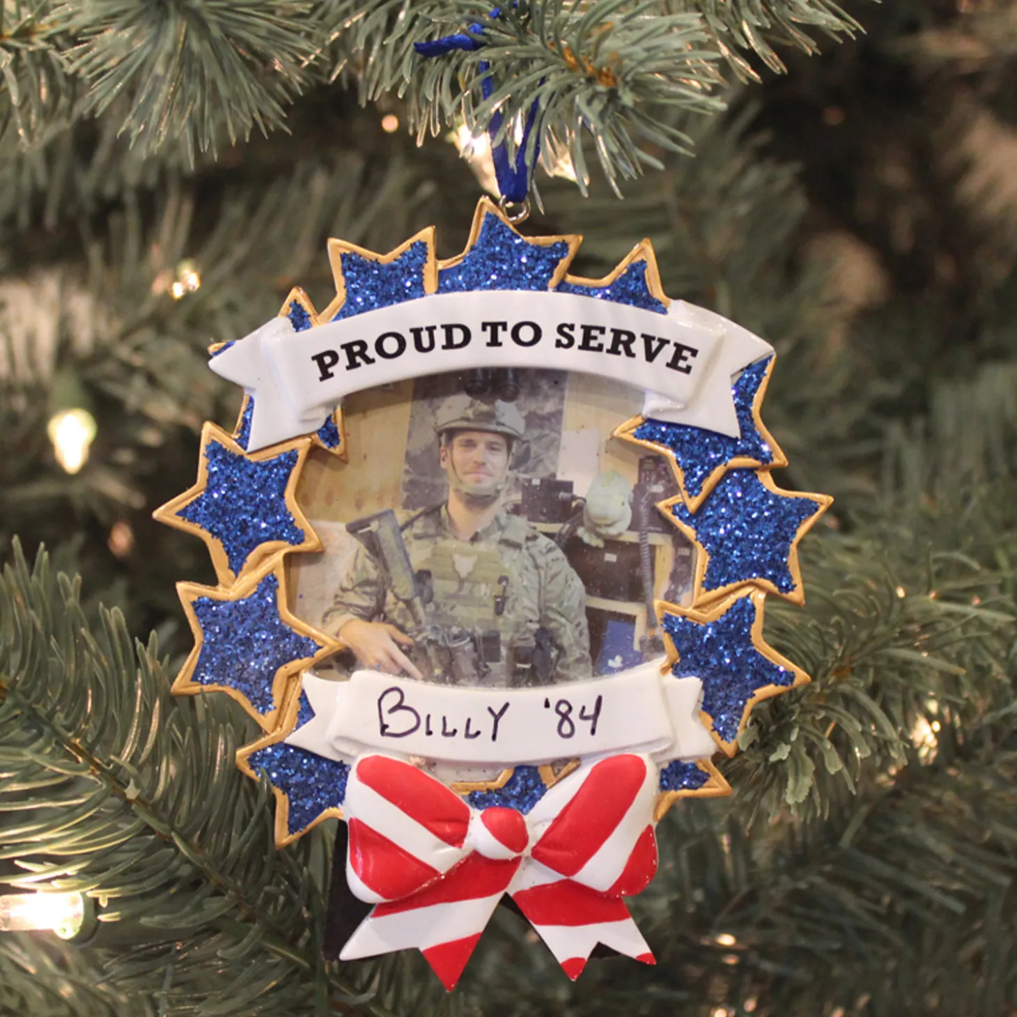 Armed Forces Military Picture Frame Personalized Christmas Ornament