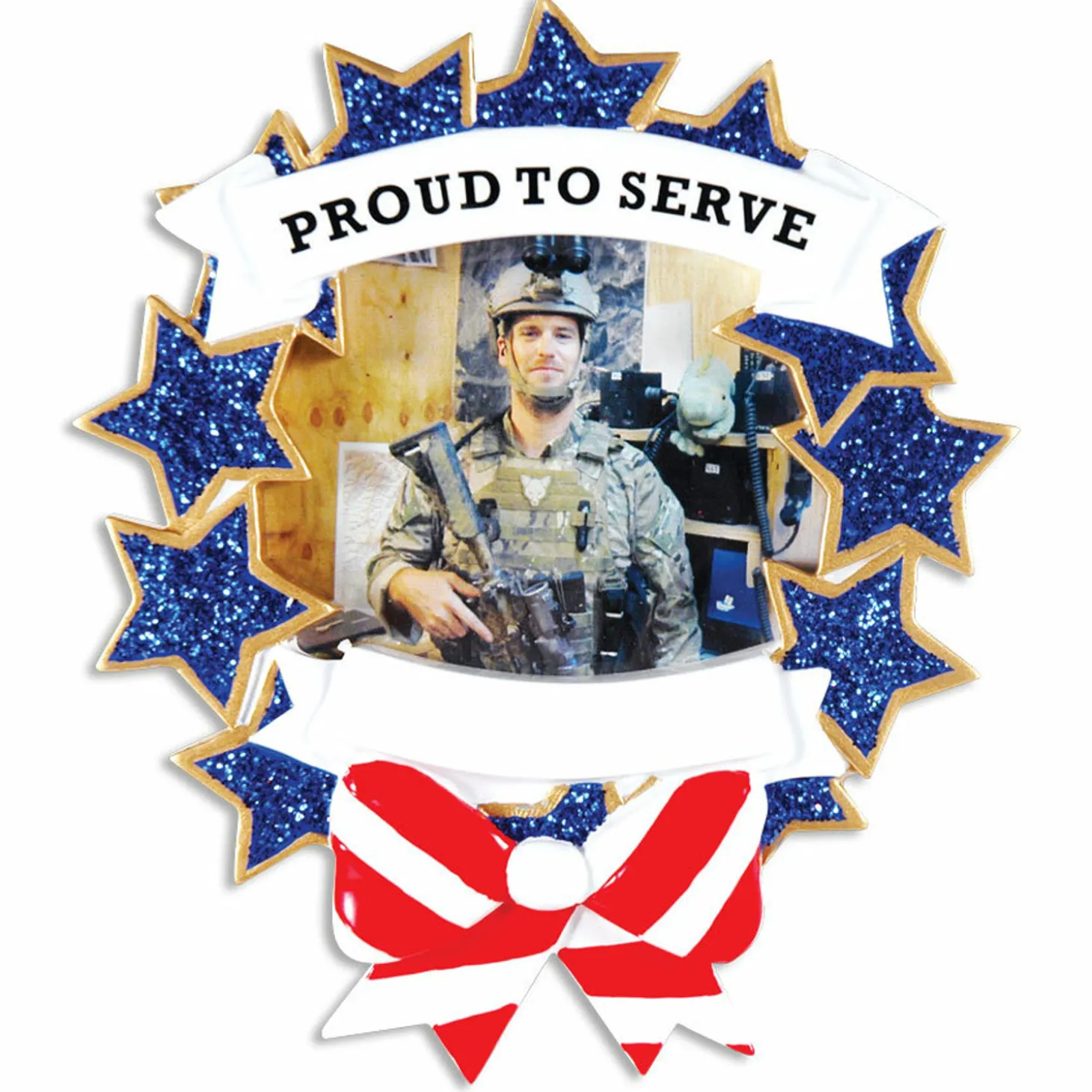 Armed Forces Military Picture Frame Personalized Christmas Ornament