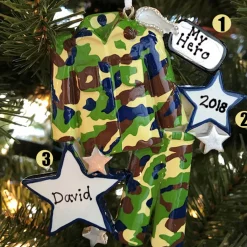 Armed Services Camo Army Uniform Personalized Christmas Ornament