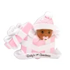 Baby Girl In Pink Present Personalized Christmas Ornament AA1330-P