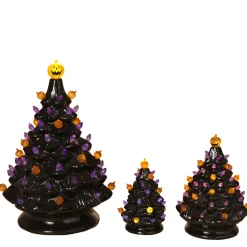 Battery Operated Lighted Halloween Ceramic Trees With Sound 2551760