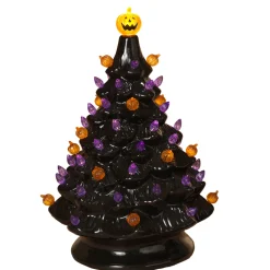 Battery Operated Lighted Halloween Ceramic Trees With Sound 2551760