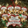 Bear Family Of 6 With Heart Personalized Christmas Ornament
