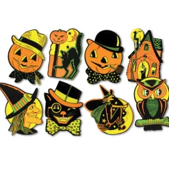 Beistle 8.5"-9.25" Set Of 8 Vintage Halloween Cutouts 01009
