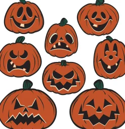 Beistle Vintage 6.5"-9.5" Halloween Pumpkin Cutout Decorations 00441
