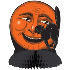 Beistle Vintage 9.75" Halloween Cat & Moon Centerpiece Decoration 01549