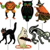 Beistle Vintage 11.5"-12.25" Plastic Halloween Yard Signs Outdoor Decor 00485
