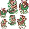 Beistle Vintage Set Of 6 Reindeer Cut Out Paper Christmas Decorations 20054