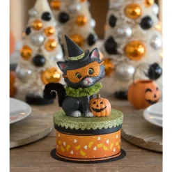 Bethany Lowe 8" Halloween Kitty Binks On Box Vintage Halloween Decoration TL3355