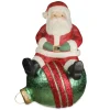Bethany Lowe 20.5" Jolly Santa On Bauble Large Paper Mache Christmas Decoration TJ9509