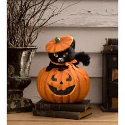 Bethany Lowe 10.5" Kitty Cat In Jack Halloween Figure TJ3305
