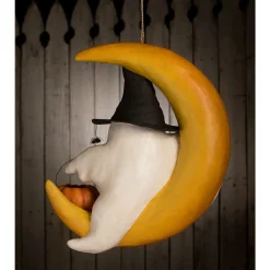 Bethany Lowe 19.5" Large Ghoulish Moon Paper Mache Halloween Decoration TJ3311