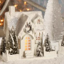 Bethany Lowe 9" Large Vintage Ivory Cottage Christmas House LG1775