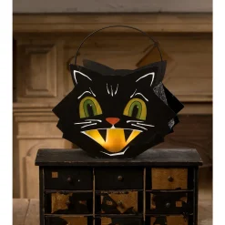 Bethany Lowe 12.5" Mr. Cool Cat Lantern Halloween Decoration TF3249