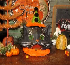 Bethany Lowe 10" Sassy Cat Candy Container Halloween Decoration TJ8284