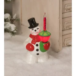 Bethany Lowe Christmas Snowman Figure With Bubble Light LG9866