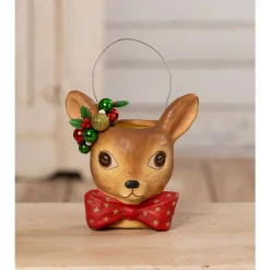 Bethany Lowe Fawnie Bucket Small Or Large Christmas Decoration