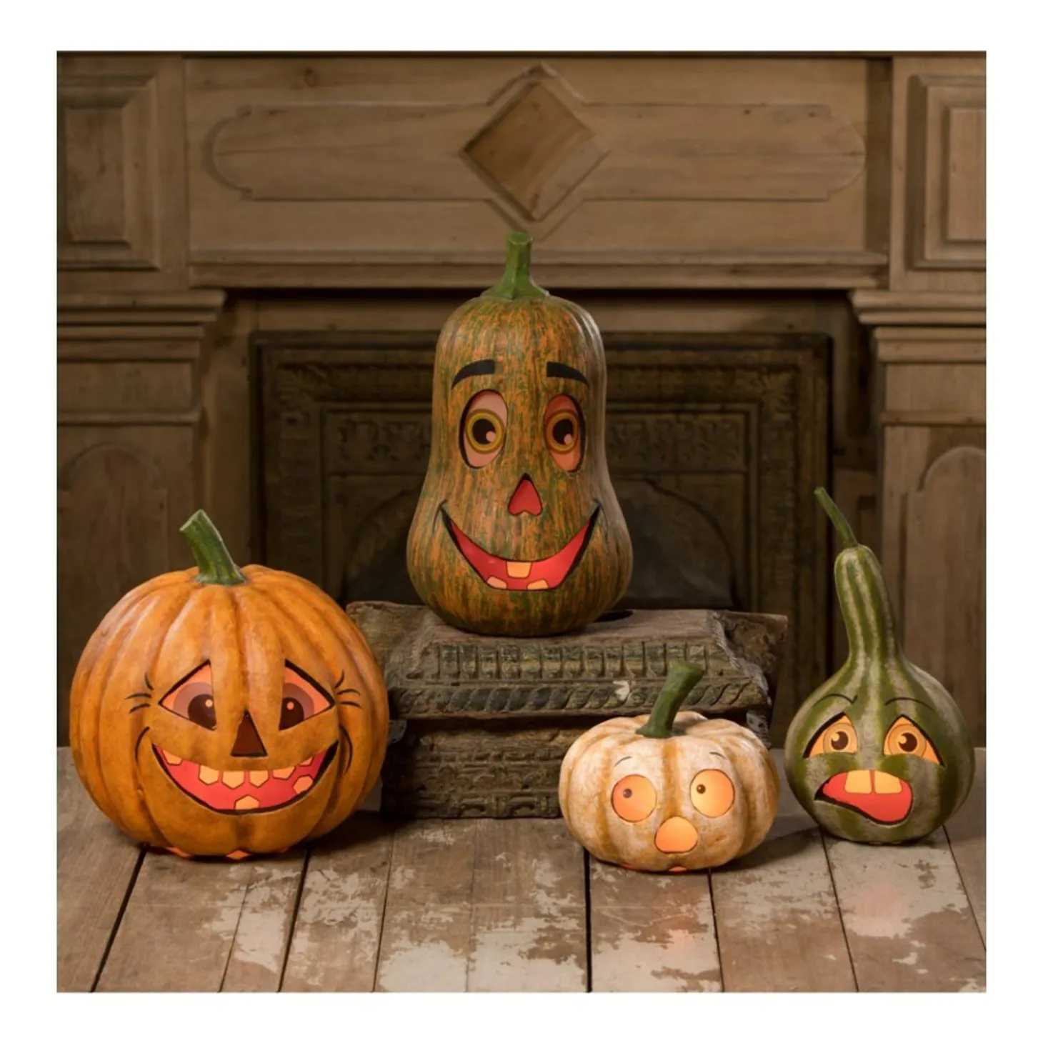 Bethany Lowe Kooky Pumpkin And Gourd Halloween Figures