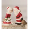 Bethany Lowe Set Of 2 Kissing Mr. And Mrs. Claus Figure TL0234