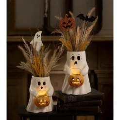 Bethany Lowe Sweet Or Scary Boo With Pumpkin Bucket Halloween Decoration
