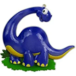 Blue Long Neck Dinosaur Personalized Christmas Ornament OR816-B