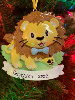 Boy Lion Cub Personalized Christmas Ornament OR2362-M
