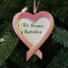 Breast Cancer Ribbon Heart Personalized Christmas Ornament