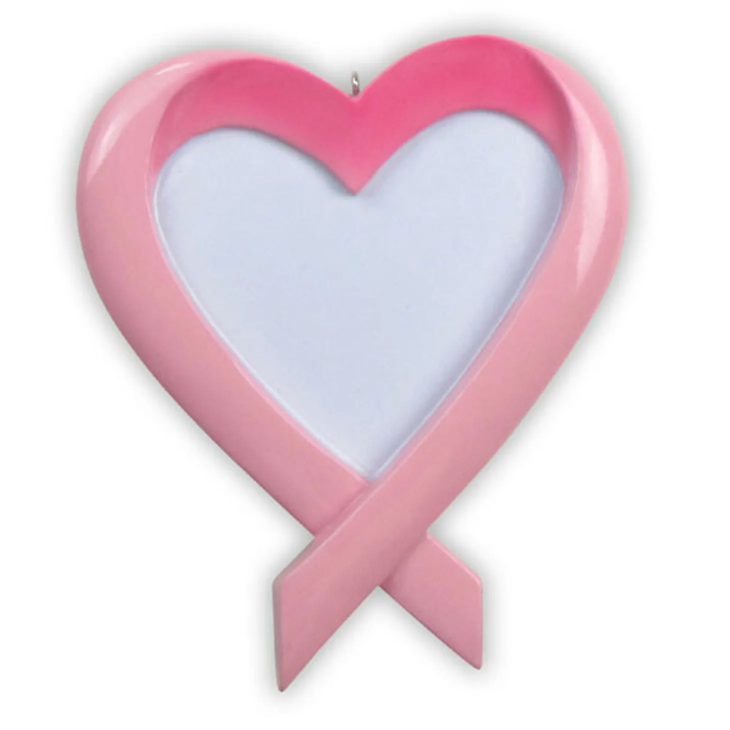 Breast Cancer Ribbon Heart Personalized Christmas Ornament
