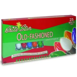Brite Star 25 Vintage Inspired Multicolor Ceramic C7 Christmas Lights 37-830-00