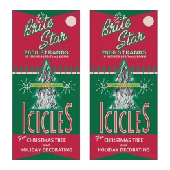 Brite Star Set Of 2 18" 2000 Strand Silver Icicle Christmas Tree Tinsel