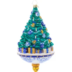Christopher Radko Chinoiserie Spruce Glass Christmas Ornament 1021805
