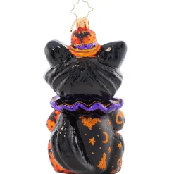 Christopher Radko Dapper Black Cat Halloween Glass Ornament 1021605