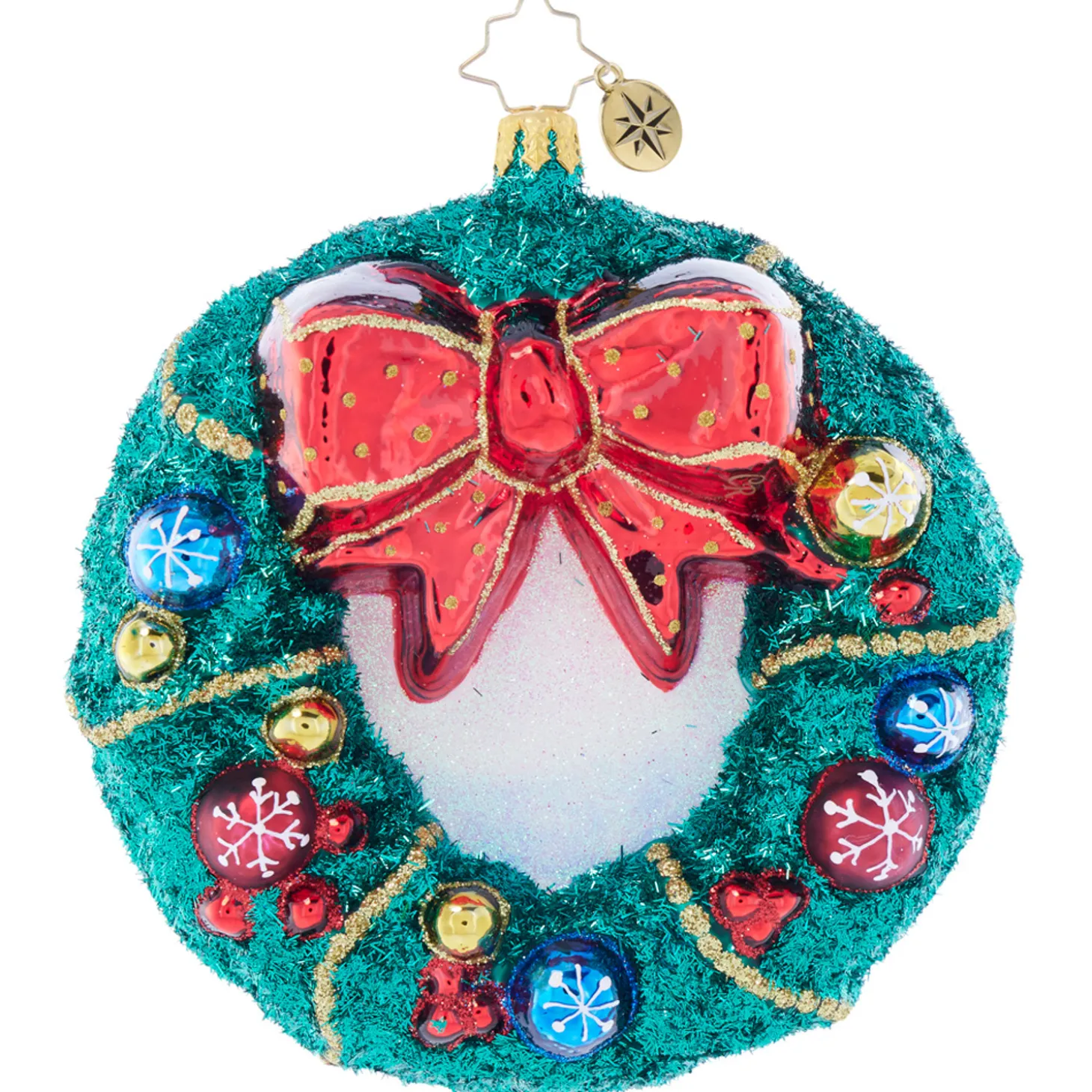 Christopher Radko Enchanted Evergreen Wreath Glass Christmas Ornament 1021960
