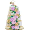 Christopher Radko Heart Shaped Wedding Cake Glass Christmas Ornament 1022099