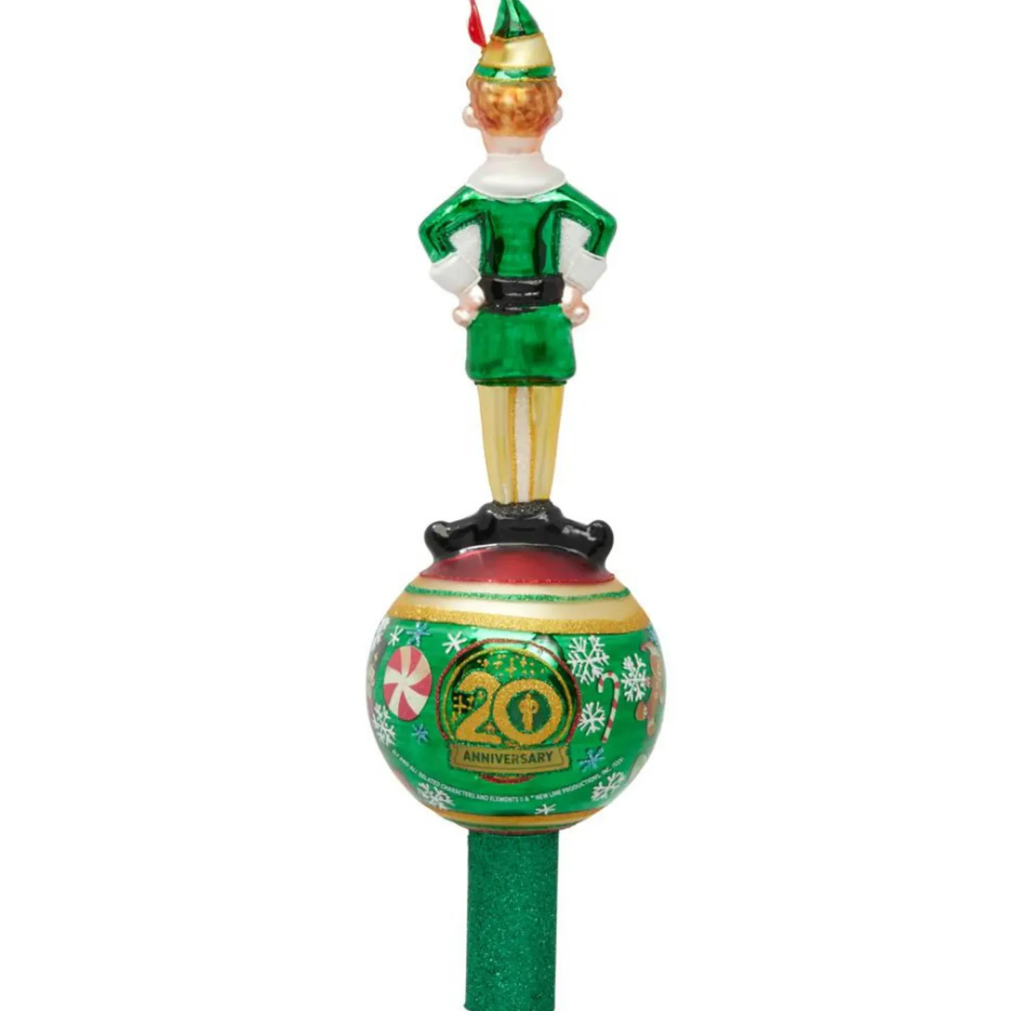 Christopher Radko Merry Muggins Buddy The Elf Glass Christmas Tree Topper 1021686