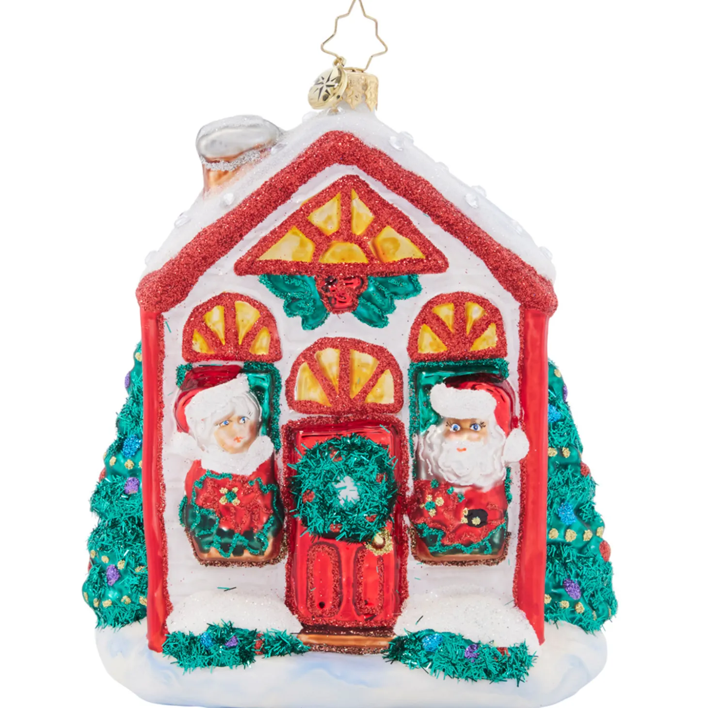 Christopher Radko Santa's Holiday Home Glass Christmas Ornament 1021674