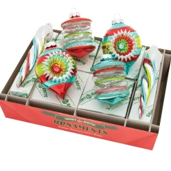 Christopher Radko Shiny Brite Festive Fete Mixed Shapes Christmas Ornaments 4027900