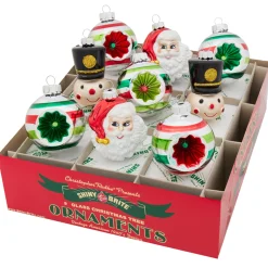 Christopher Radko Shiny Brite Holiday Splendor 2.5" Reflector Rounds & Figures Christmas Ornaments 4028216