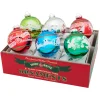 Christopher Radko Shiny Brite Holiday Splendor 3.25" Signature Flocked Round Christmas Ornaments 4028217