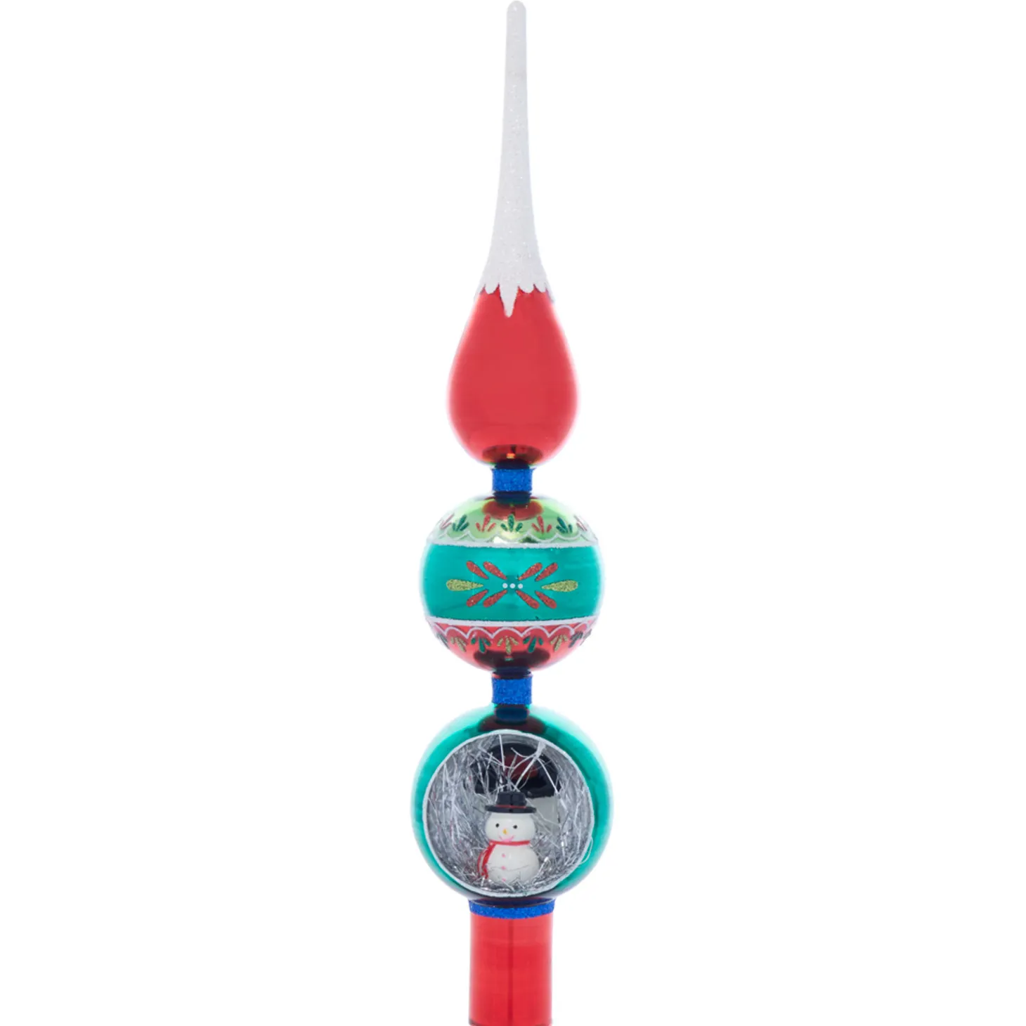 Christopher Radko Shiny Brite Holiday Splendor 15" Holiday Scene Finial Christmas Tree Topper 4028223
