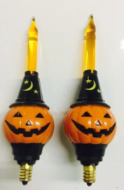 Christopher Radko Shiny Brite Halloween Bubble Pumpkin Light Candolier REPLACEMENT BULBS Set Of 2