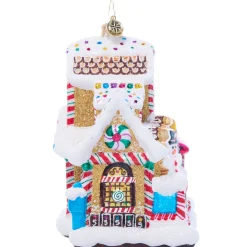 Christopher Radko Sweet Tooth Gingerbread Station And Train Glass Christmas Ornament 1022108