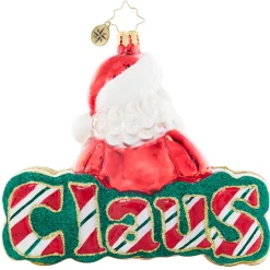 Christopher Radko What's In A Name Santa? Glass Christmas Ornament 1021832