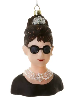 Cody Foster 5.25" Audrey Hepburn Breakfast At Tiffany's Glass Christmas Ornament GO-6732
