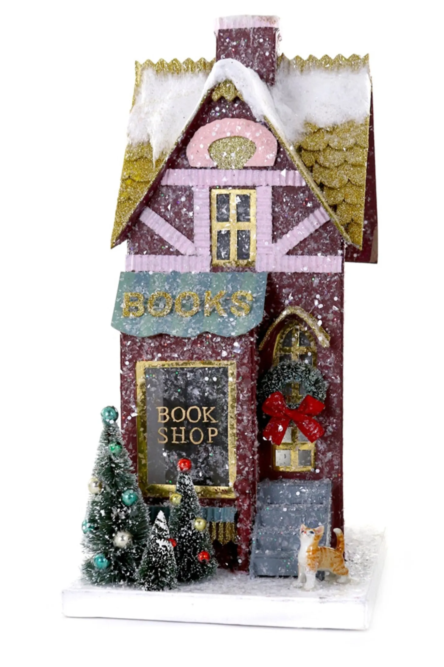 Cody Foster 14.75" Book Shop Vintage Inspired Putz Christmas House HOU-325