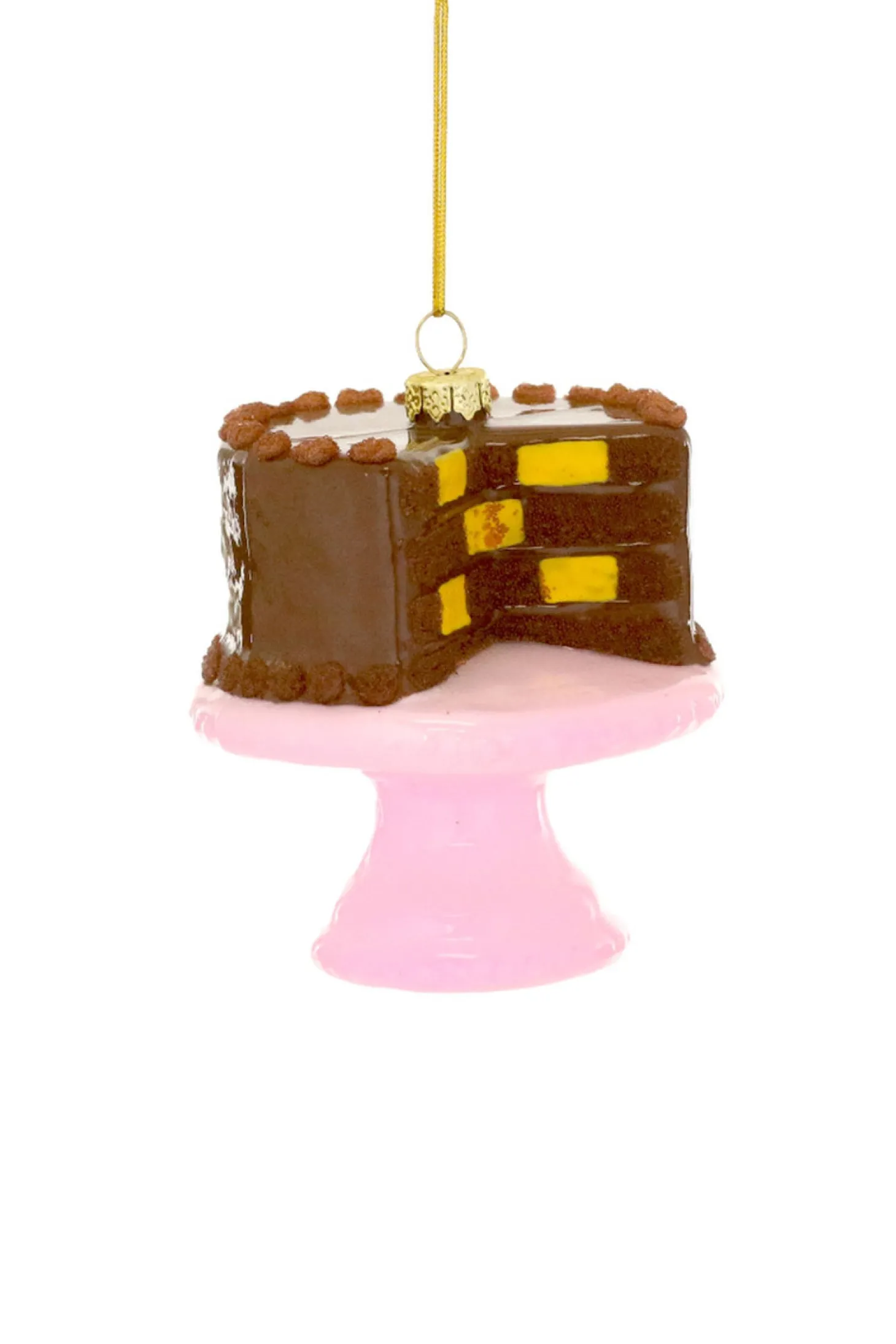 Cody Foster 3.5" Checkered Cake Glass Christmas Ornament GO-9138