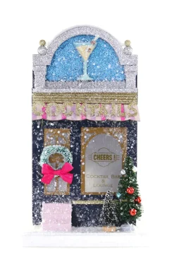 Cody Foster 10.5" Cocktail Bar And Lounge Vintage Inspired Putz Christmas House HOU-393